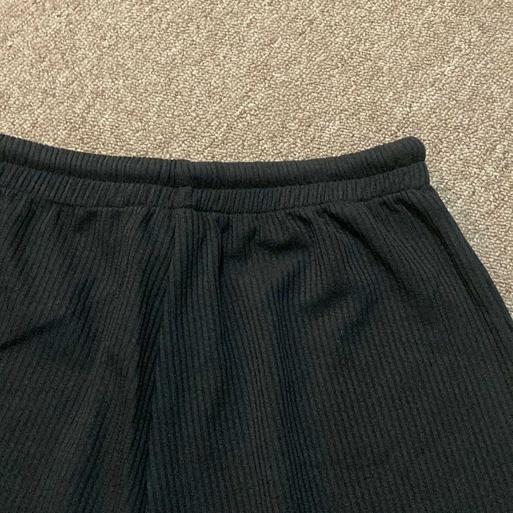 Silk & Salt Black Ribbed Shorts with Drawstring Waist - Picture 11 of 14